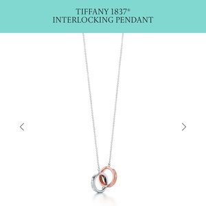 TiffanyCo Rose Gold & Silver Interlocking Necklace